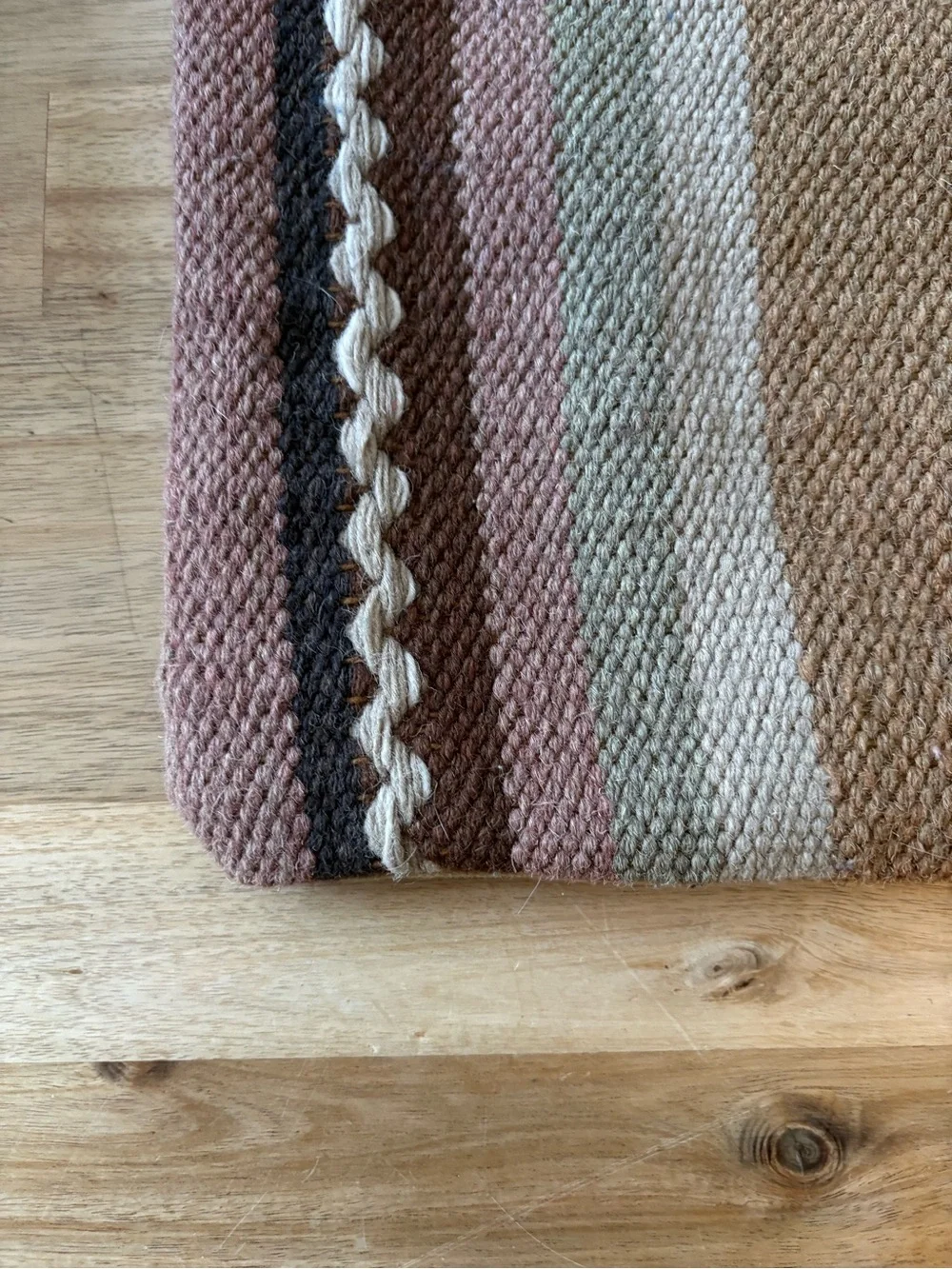 Pottery Barn Wool Blend Striped Accent Pillow Cover Lumbar Zip 16 x 26